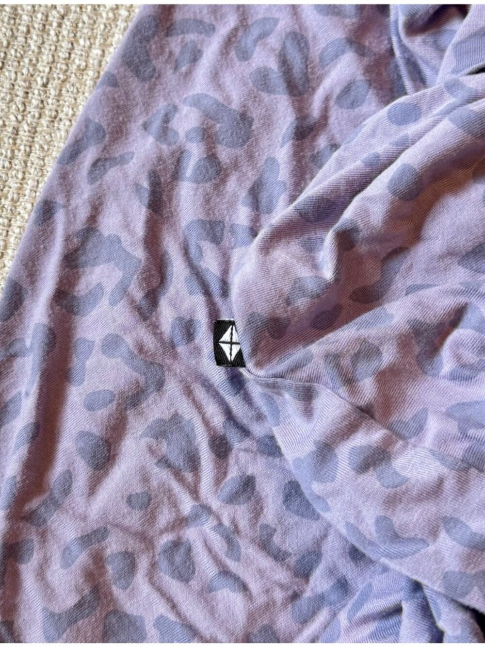 Kyte Baby Crib Sheet Leopard Taro Purple Print EUC Bamboo